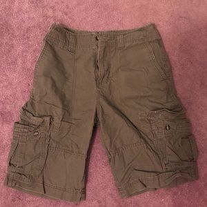 Green cargo shorts